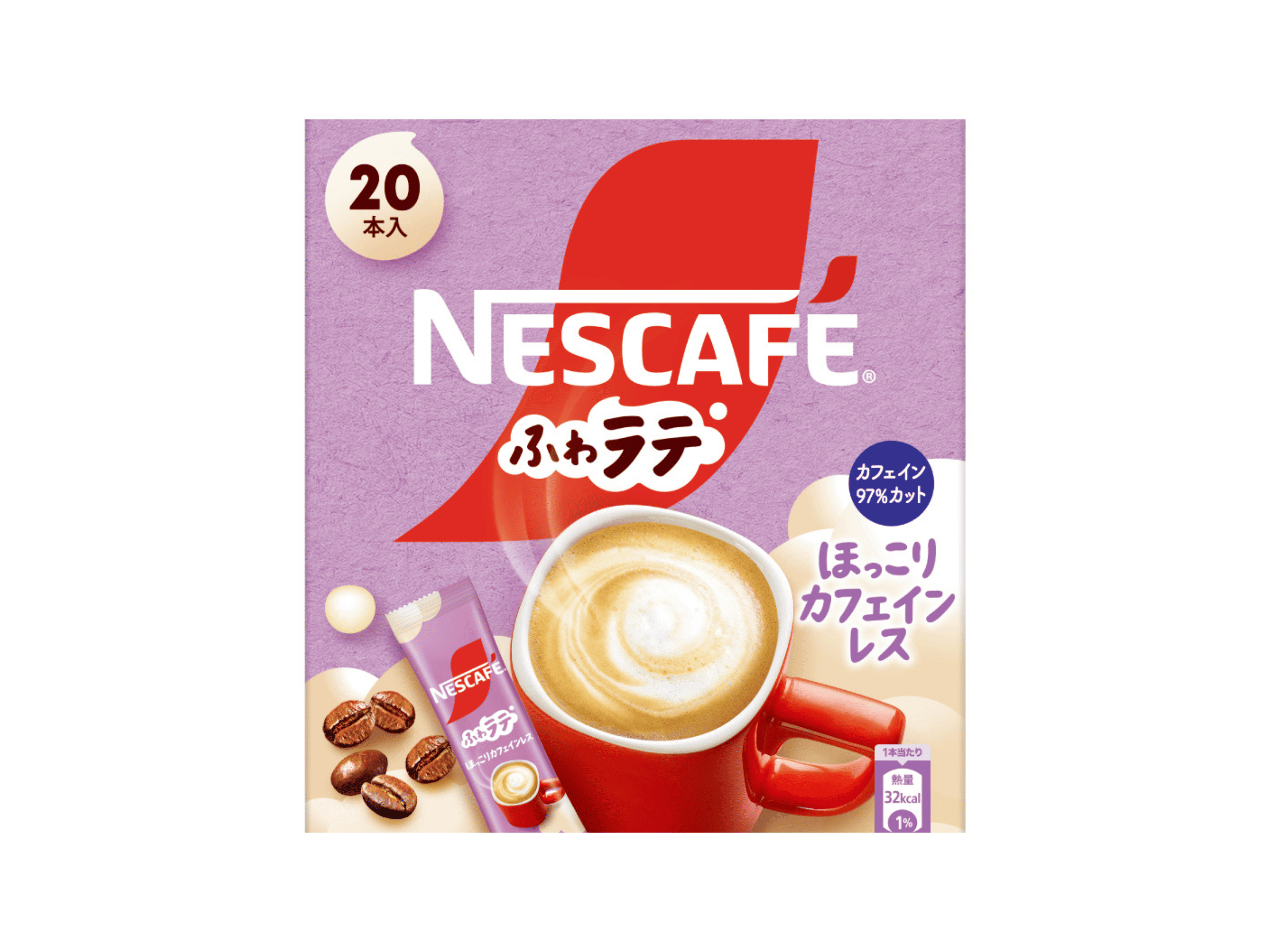 ネスカフェ　ふわラテ　ほっこりカフェインレス　２０Ｐ